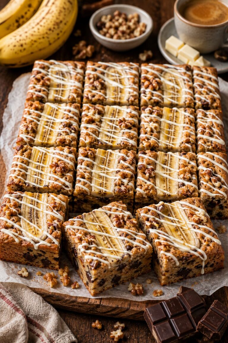 Banana chocolate blondies recipe: Sweet walnut bananondies bars Banana chocolate blondies recipe: Sweet walnut bananondies bars
