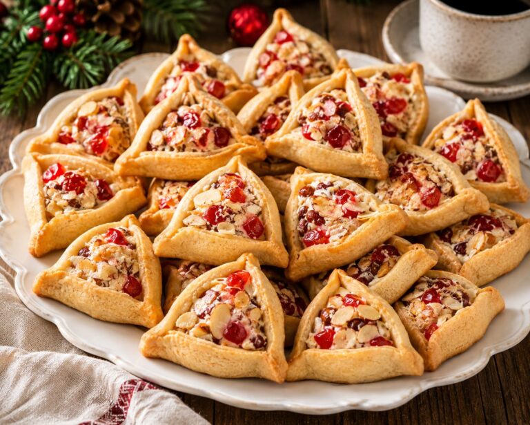 Florentine bishop hats: Crispy cherry nut pastry pockets Florentine bishop hats: Crispy cherry nut pastry pockets