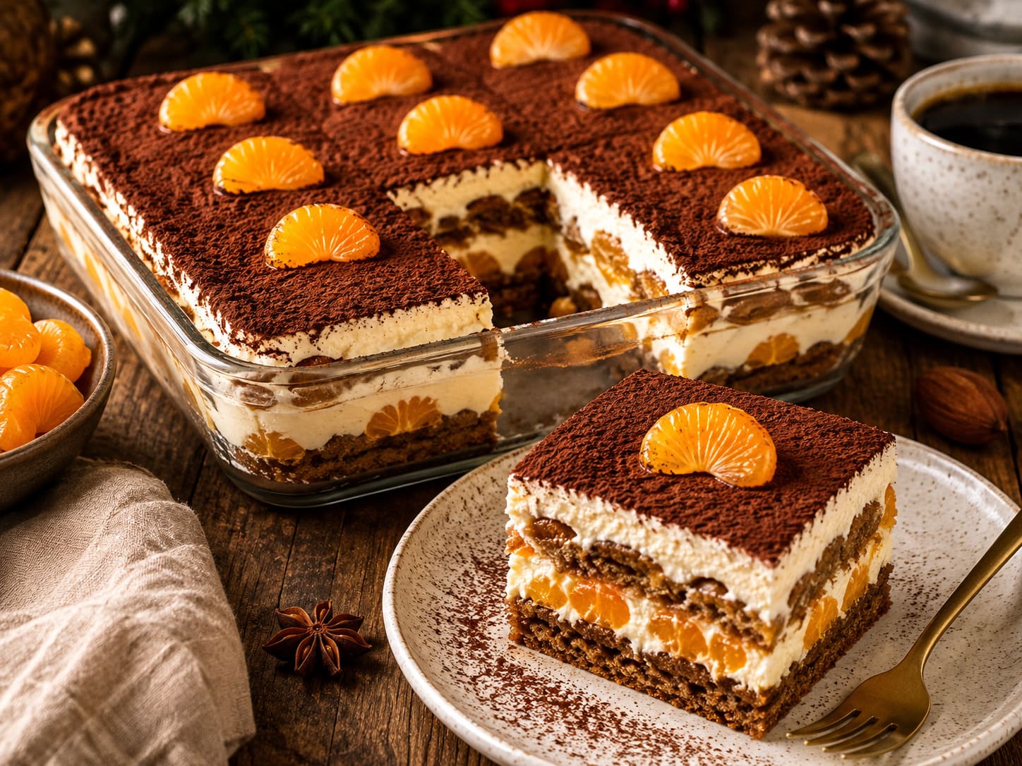 Gingerbread tiramisu: Layered spiced cake and mandarin dessert Gingerbread tiramisu: Layered spiced cake and mandarin dessert