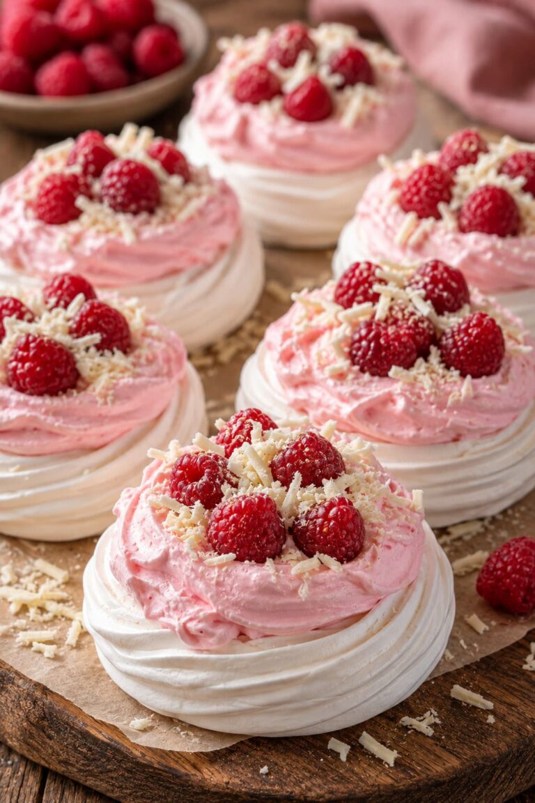 Mini pavlova recipe: Pink cloud meringue cakes