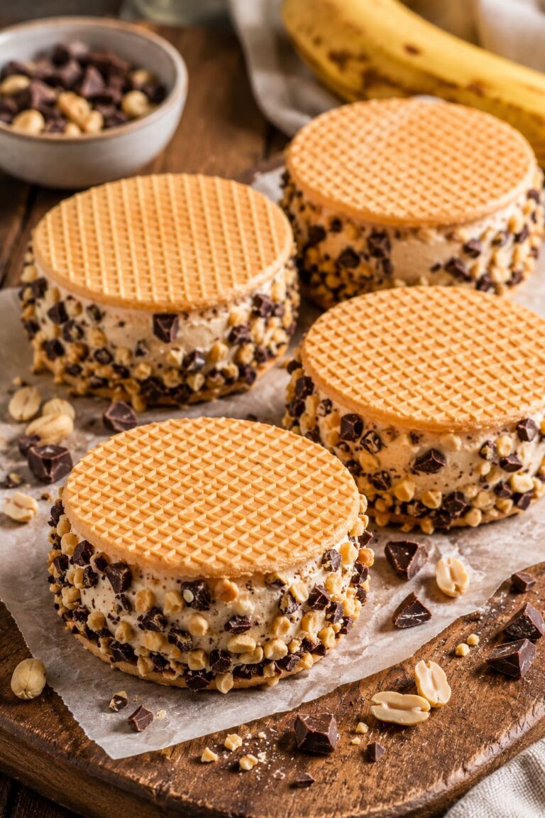 Nicecream sandwiches recipe: Peanut butter chocolate dessert