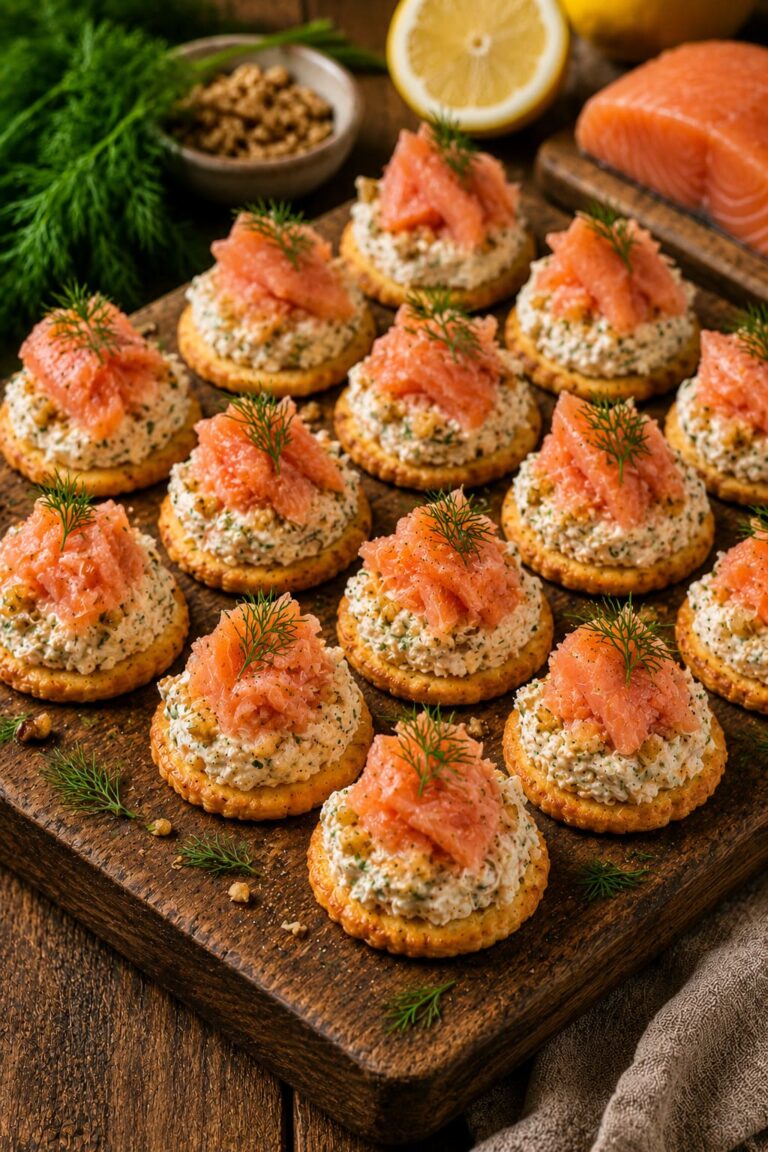 Salmon canapes recipe: Crispy parmesan cream crackers