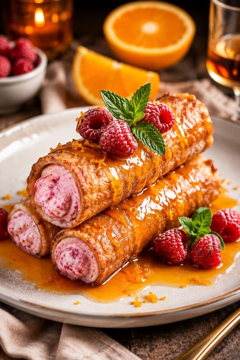 Theatrical Hot-and-Cold Dessert Cannelloni with Ice-Cold Raspberry Yogurt Mousse