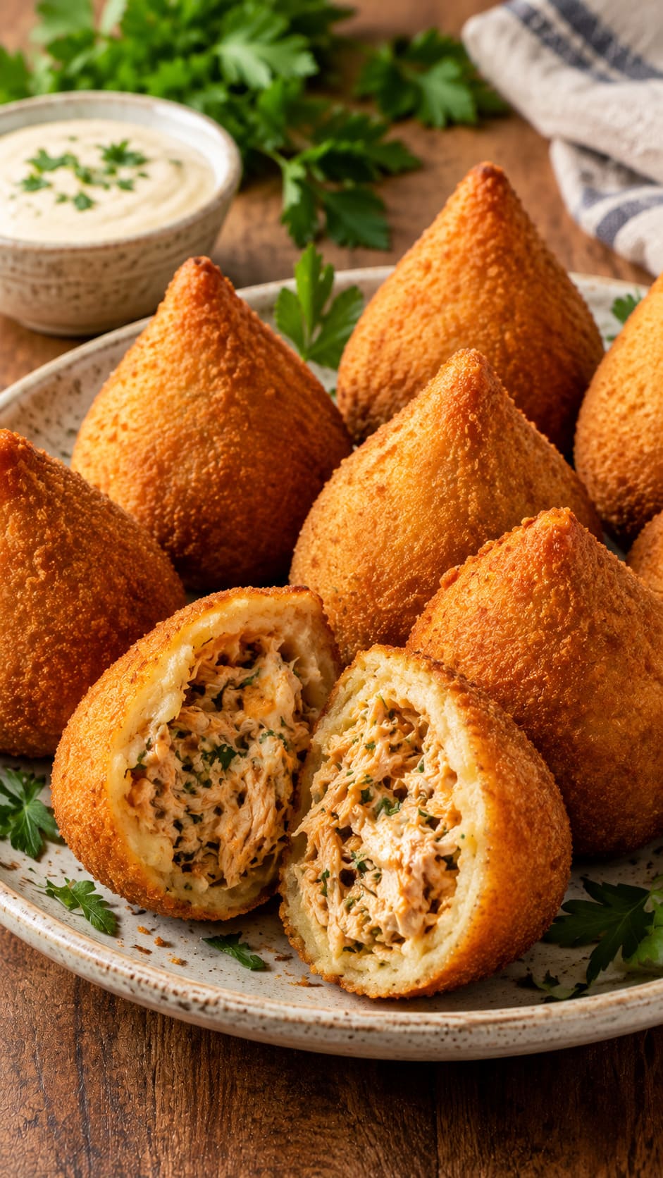 Authentic Brazilian Coxinha de Frango with Crispy Golden Teardrop Armor