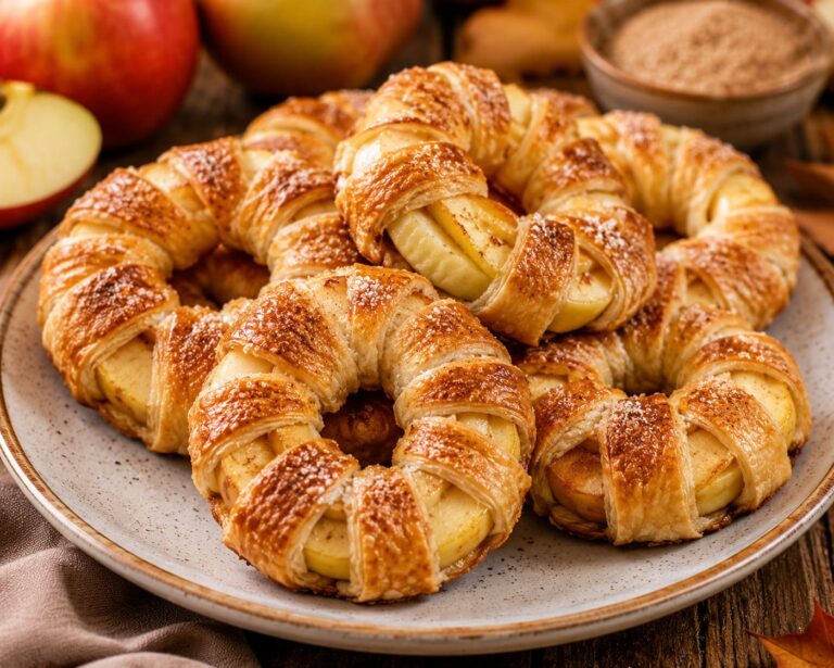 Crisp Puff Pastry Apple Rings with Warm Cinnamon Sugar
