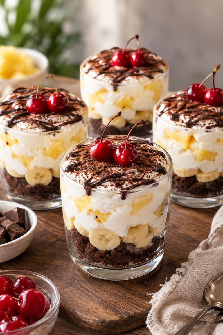Playful Tropical Kiwi-Banana Dessert Vases with Crumbled Chocolate Muffins Playful Tropical Kiwi-Banana Dessert Vases with Crumbled Chocolate Muffins