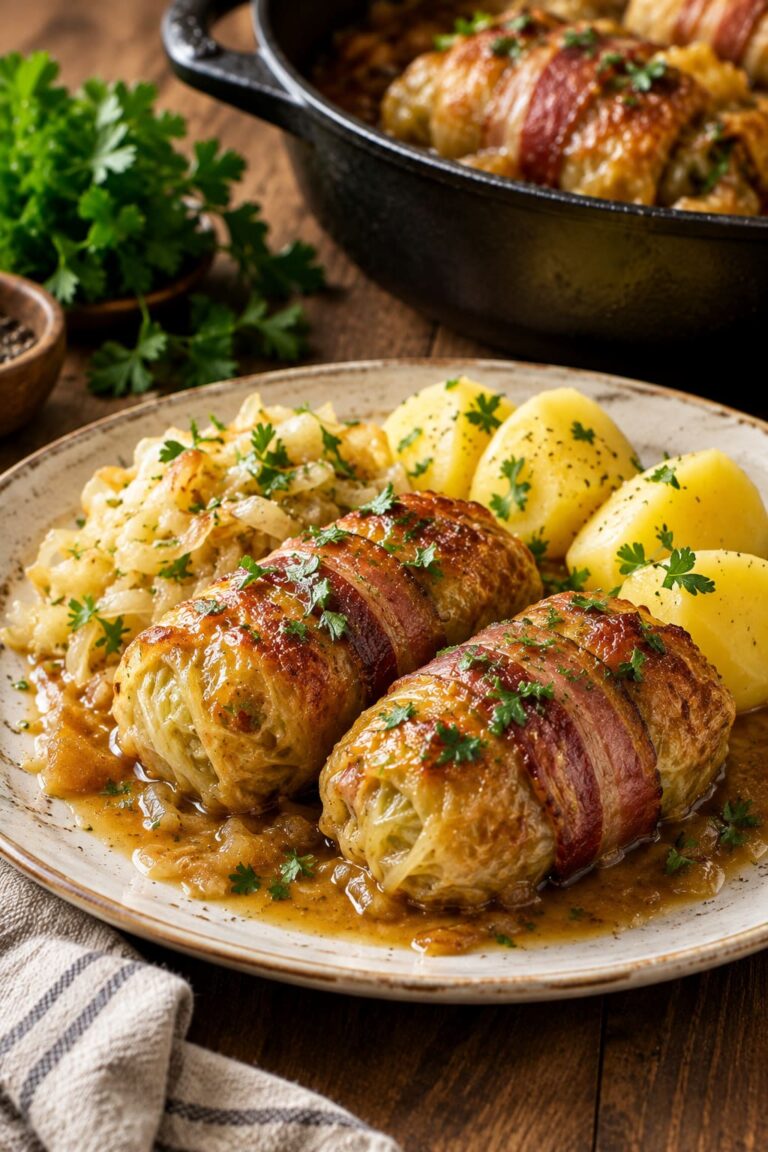 Traditional German Cabbage Rolls Stuffed with Spiced Minced Meat Traditional German Cabbage Rolls Stuffed with Spiced Minced Meat