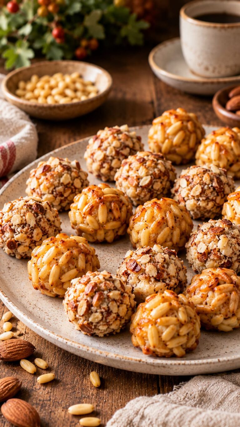 Traditional Spanish Sweet Potato Panellets with Toasted Pine Nut Armor